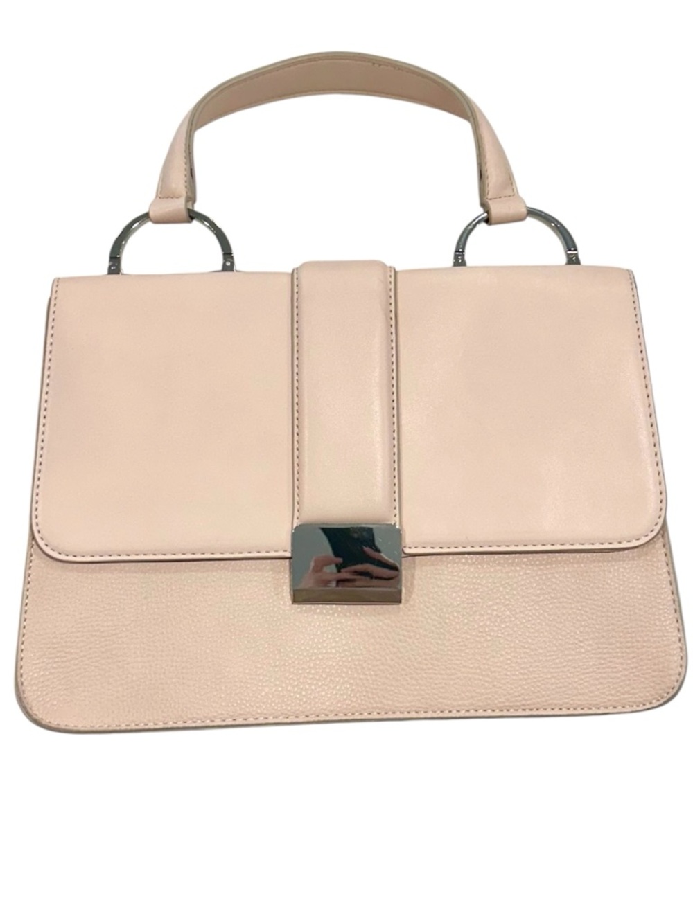 Chelsea28 Blush Pink Faux Leather Crossbody Handbag Purse with Top Handle